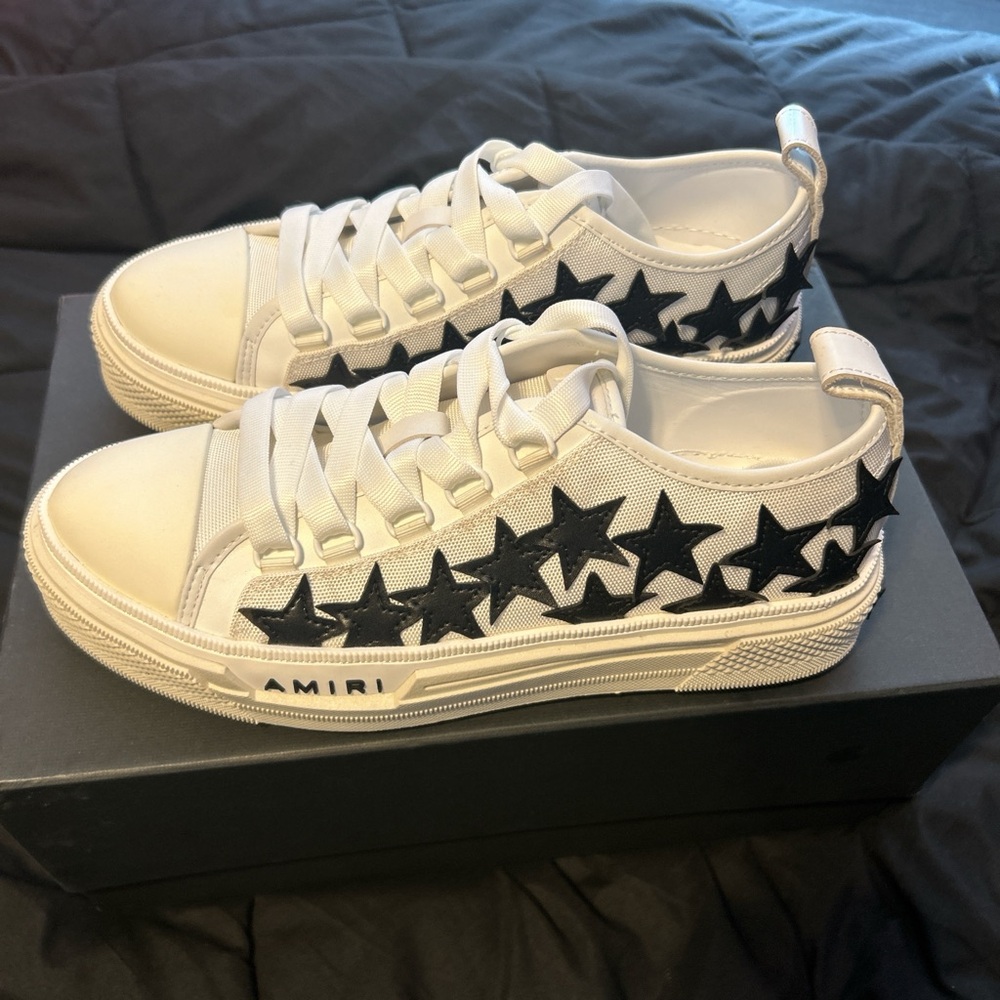 Amiri Women's White and Black Star Sneakers